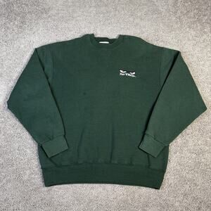 Vintage No Fear Sweatshirt Mens XL Green Embroidered Eyes Logo Genus Tag USA 90s